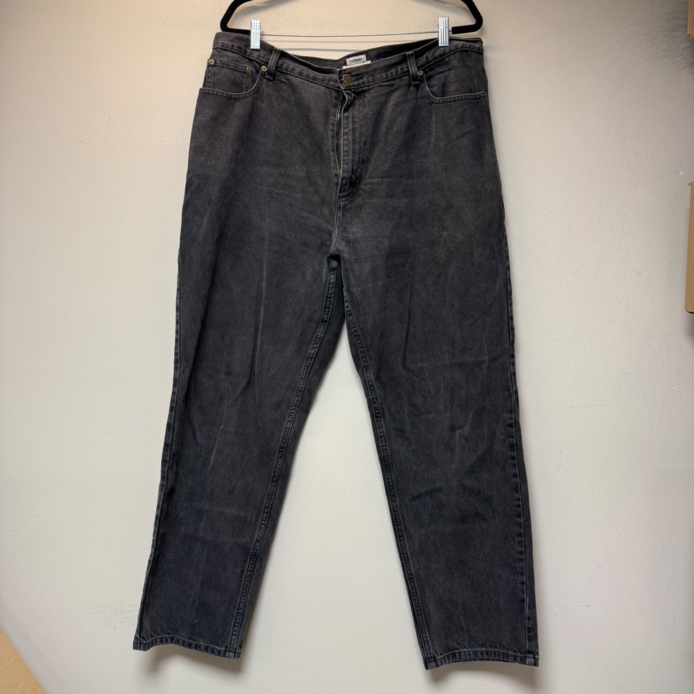 L.L.Bean Original Fit Relaxed Jeans Womens 20 MT Black Excellent High Rise Cotto